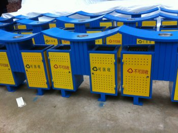 钢制分类垃圾桶组装