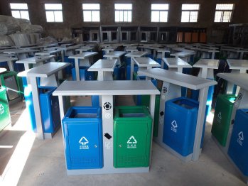 钢制分类垃圾桶组装