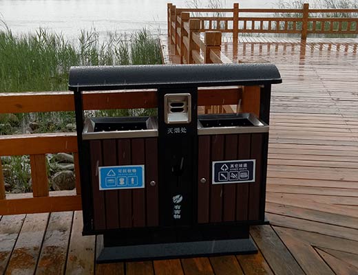 滨州市白鹭湖公园采购分类果皮箱